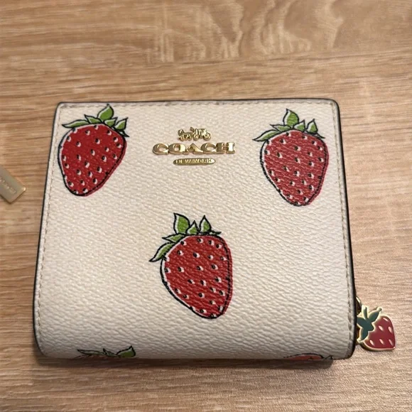 Coach White Wallet with Strawberry Print - Picture 2 of 10
